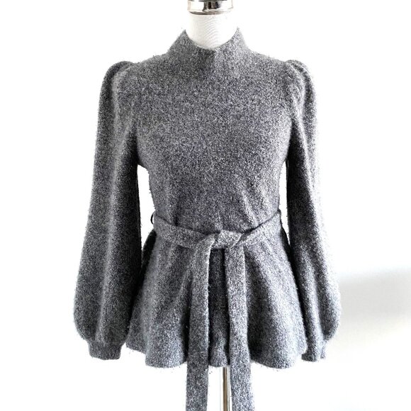 CO Cashmere Mock Neck Sweater Gray - Picture 3 of 11